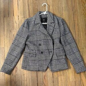 Black and White Plaid Blazer